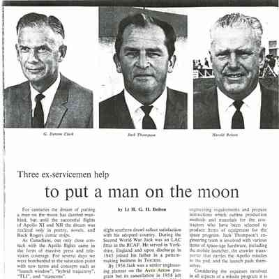 Three ex-servicemen help to put a man on the moon