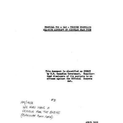 Proposal for a Gas-Turbine Propelled All-Wing Aircraft of Circular Plan Form