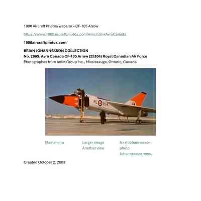 1000 Aircraft Photos website - CF-105