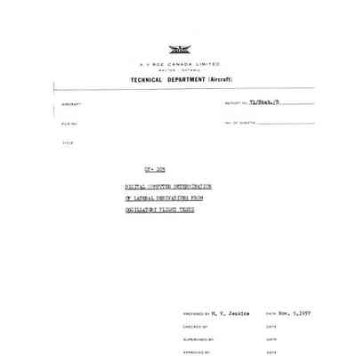 CF-105 Digital Computer Determination of Lateral Derivatives from Oscillatory Flight Tests