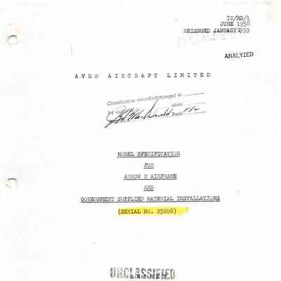 Model Specification For Arrow 2 Airframe and Government Supplied Material Installations (Serial No. 25206) - Copy 52