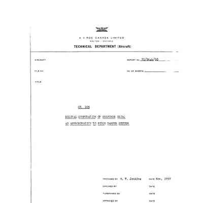CF 105 Digital Computation of Response using an Approximation to Pitch Damper System