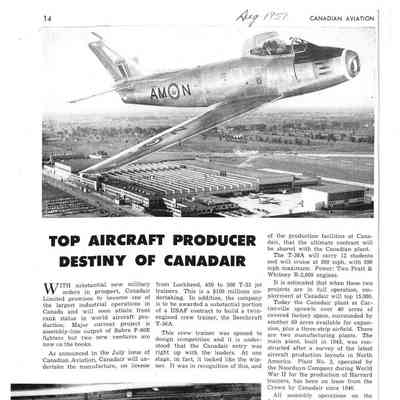 Top Aircraft Producer Destiny of Canadair