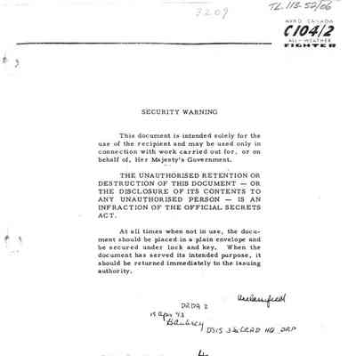 C-104/2 Supersonic All-Weather Fighter Proposal No. 2 Twin Engined Aircraft