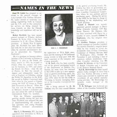 Names in the News - Dec 1953