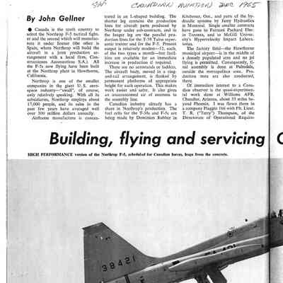 Building, flying and servicing Canada's new technical aircraft