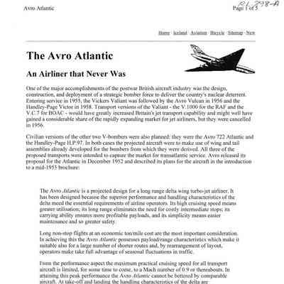 The Avro Atlantic - An Airliner that Never Was