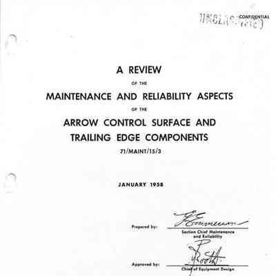 A review of the maintenance and reliability aspects of the Arrow control surface and trailing edge components