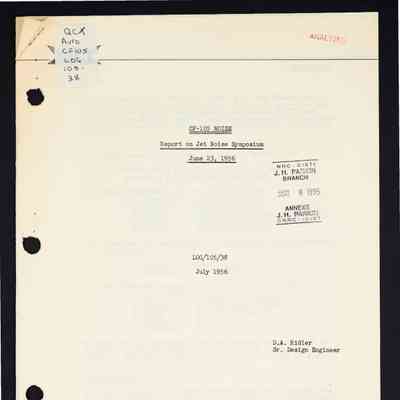 C-105 noise: report on Jet Noise Symposium, June 23, 1956