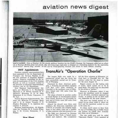 Various Canadian aviation Articles from the 50's