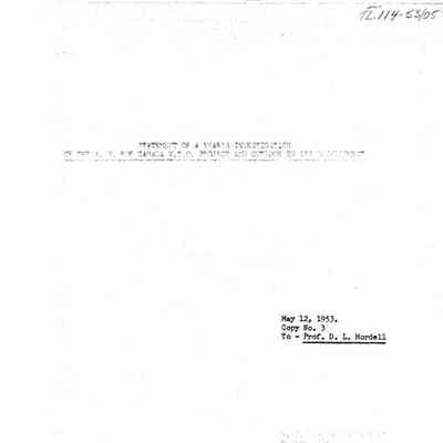 Statement of a Year's Investigation of A.V. Roe Canada V.T.O. Project