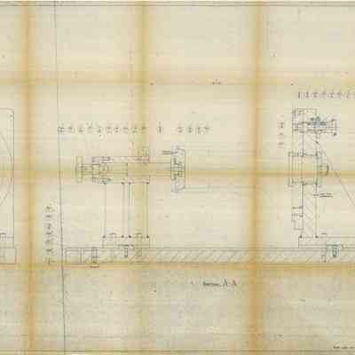 Blueprint of Milling Fixture (details) - Turbine Rotor Shaft - Sheet 1 of 5 Tool No. 1-F-031948 Part 70136