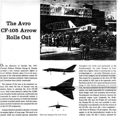 The Avro CF-105 Arrow Rolls Out
