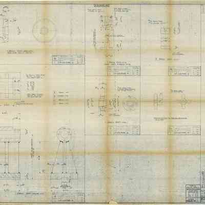 Blueprint of Milling Fixture - Details - Turbine Rotor Shaft -Sheet 4 of 5 Tool No. 1-F-031948 Part 70136