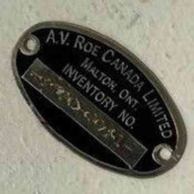 A.V.Roe Canada Ltd. Inventory No. Plate No. 8731-0161