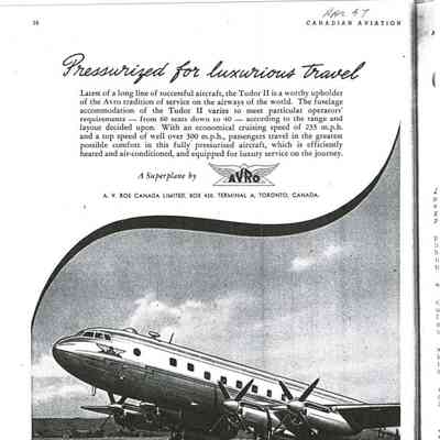 A.V. Roe & Co. Ltd Tudor II ad