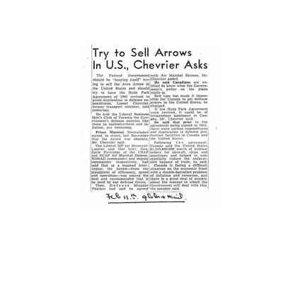 Try to Sell Arrows in US, Chevrier Asks