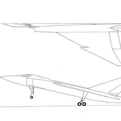 C-105 - 2 view - half top (with wing notch) & taking off