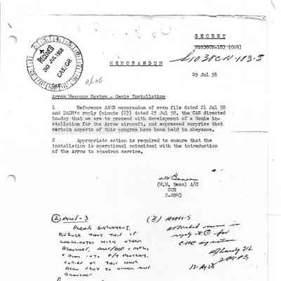 Memo to CAE RE: Arrow Weapons System - Genie Installation