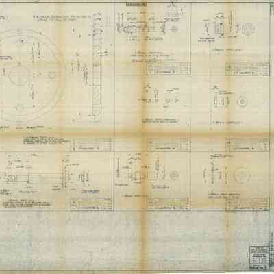 Blueprint of Milling Fixture - Details - Turbine Rotor Shaft -Sheet 5 of 5 Tool No. 1-F-031948 Part 70136
