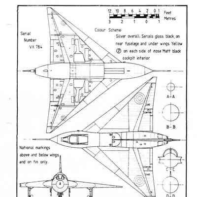 Drawings of Avro 707 A,B, C