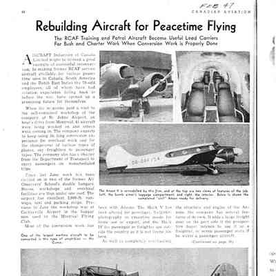 Rebuilding aircraft for peacetime flying