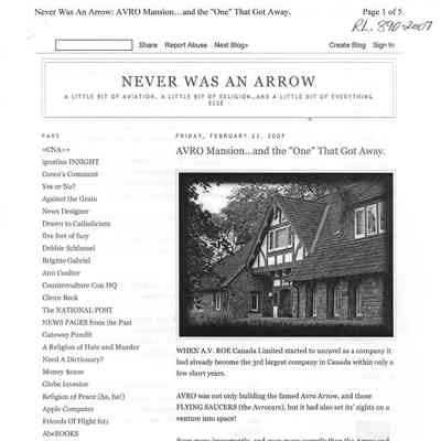Never was an Arrow - AVRO Mansion… and the "one" that got away