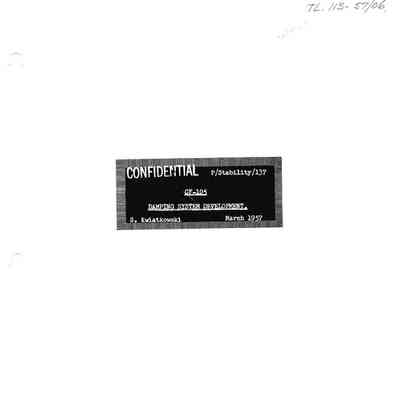 Damping System Development, Issue 2 Report No p/Stability/137