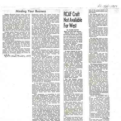 Two Commentaries on the Government's provision of air defences in Canada post Arrow