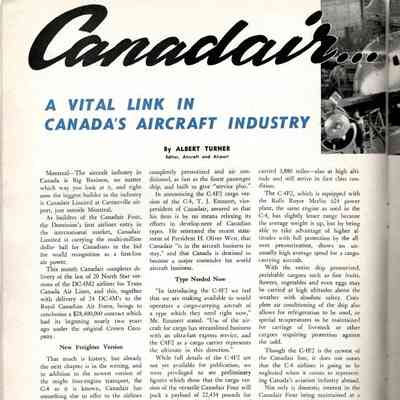 Canadair: a vital link in Canada's aircraft Industry