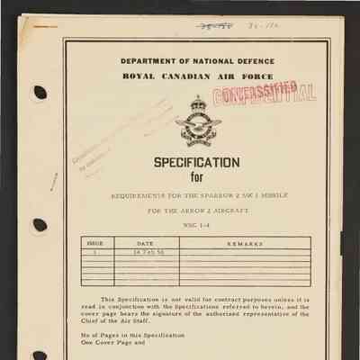 Specification for requirements for the Sparrow 2 MK 1 missile for the Arrow 2 aircraft (WSC 1-4)