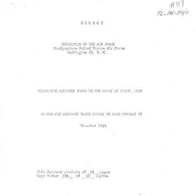 Report of USAF Scientific Advisory Board on AVRO Project Y2 (Avrocar)