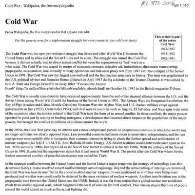 Cold War - Wikipedia