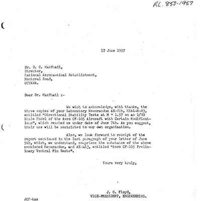 Letter J.C. Floyd to Dr. D.C. MacPhail, Director NAE acknowledging copies of reports