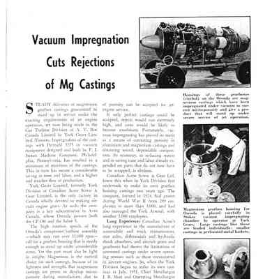 Vacuum Impregnation cuts rejections of Mg Castings