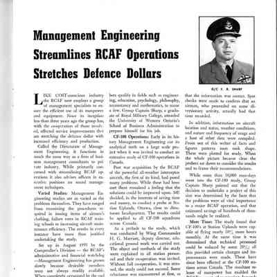 Management Engineering Streamlines RCAF Operations Stretches Defence Dollars