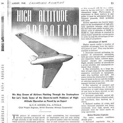 High Altitude Operation