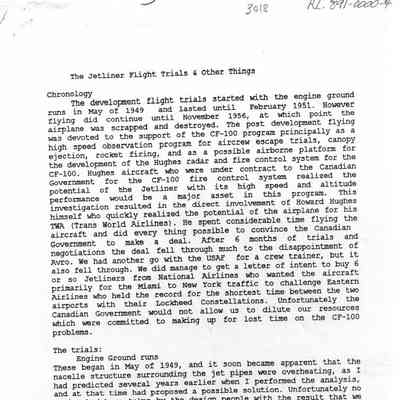 The Jetliner Flight Trials & Other Things