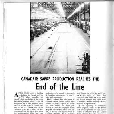 Canadian Sabre Production Reaches the End of the Line