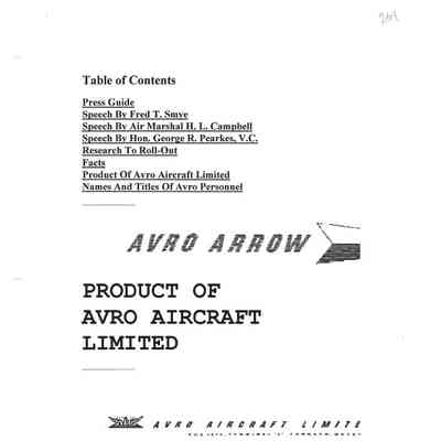 Arrow Roll-out - Product of Avro Aircraft Limited