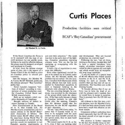 Curtis Places Arrow program in perspective