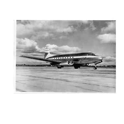 Black and White 5"x7" Photo of Avro Jetliner Parked on Apron
