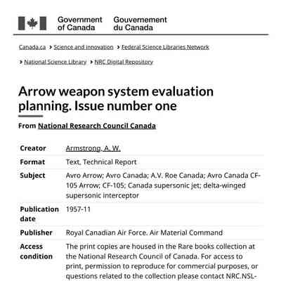 Arrow weapon system evaluation planning. Issue number one