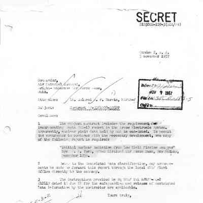 Letter to Wright Patterson AFB RE: Contract AF-33(600)-33522