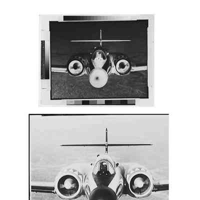Negative image, with corresponding positive of CF-100 nose on