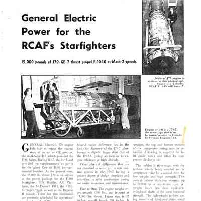 General Electric Power to the RCAF's Starfighters
