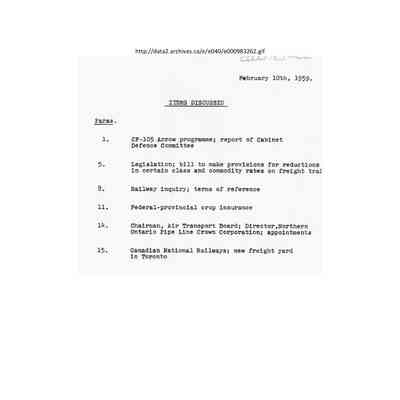 Cabinet meeting 02-10-59