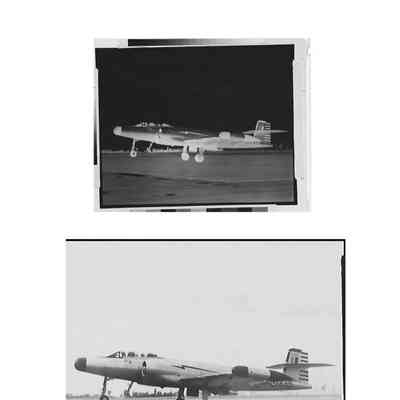 CF-100 Negative image, with corresponding positive of A/C 335 lifting off