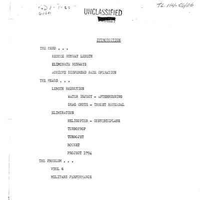Status of Project 1794 Presentation by USAF - Copies of Overhead Displays
