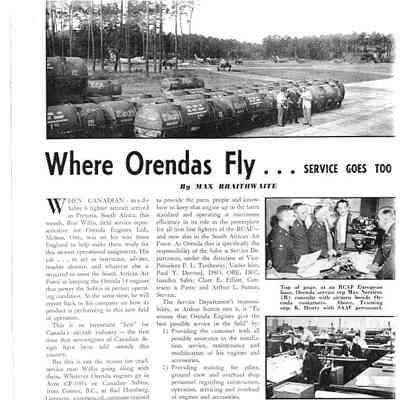 Where Orendas Fly… Service Goes Too
